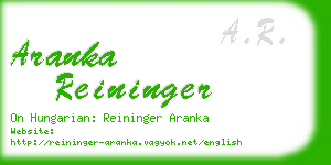 aranka reininger business card